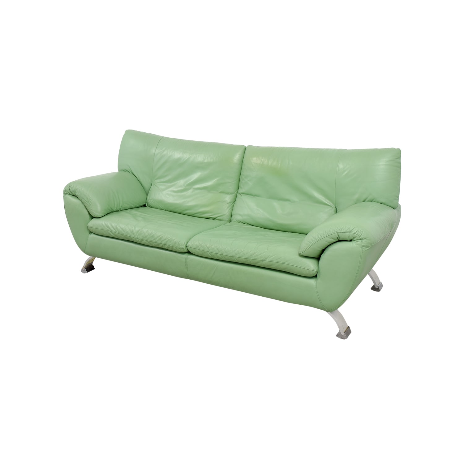 Nicoletti Nicoletti Green Leather Sofa for sale