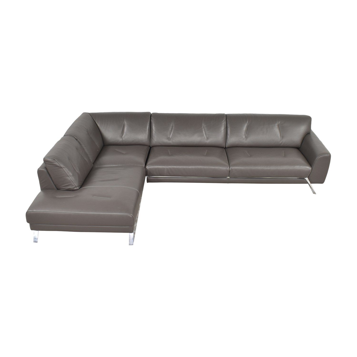 Roche Bobois Script Two Piece Leather Sectional