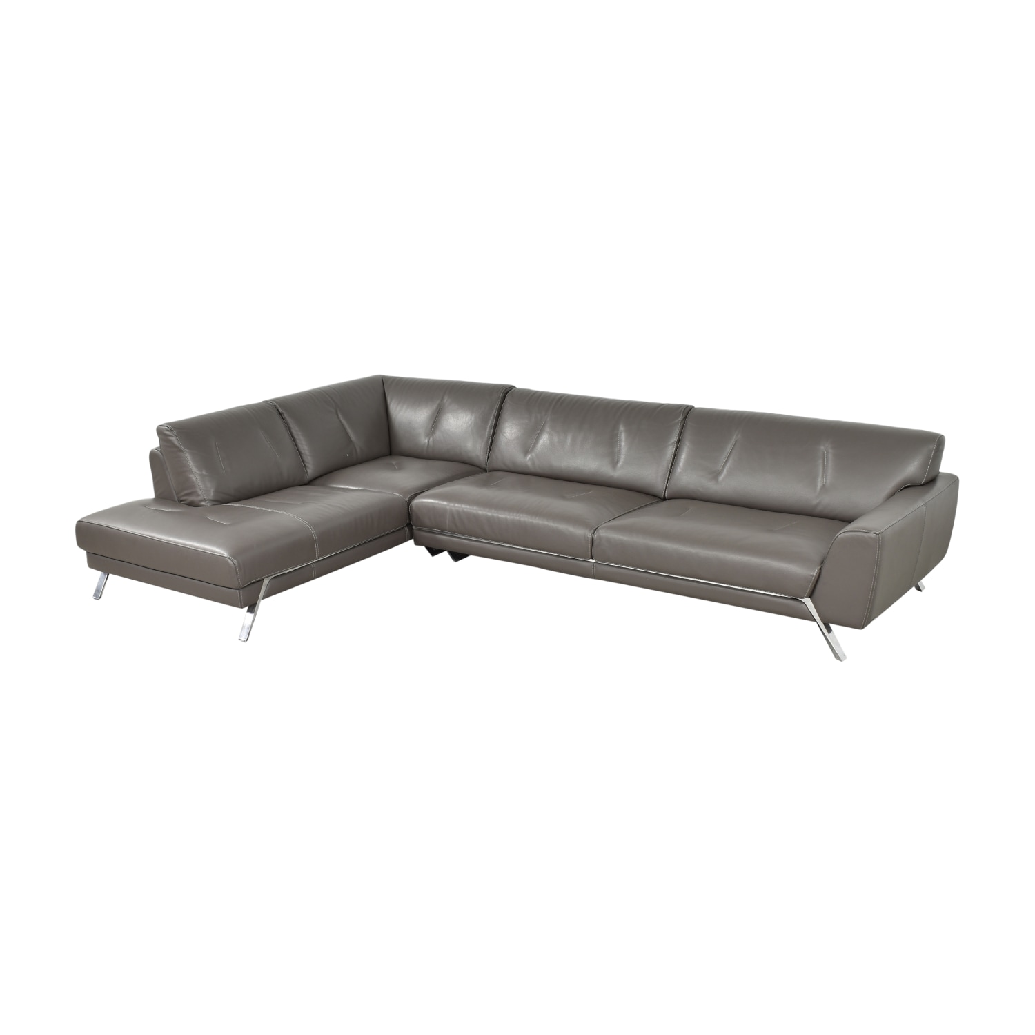 Roche Bobois Script Two Piece Leather Sectional