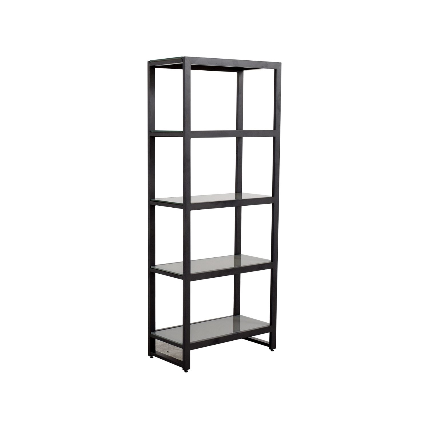 Kaili Tall Vintage Acorn and Black Metal Bookshelf