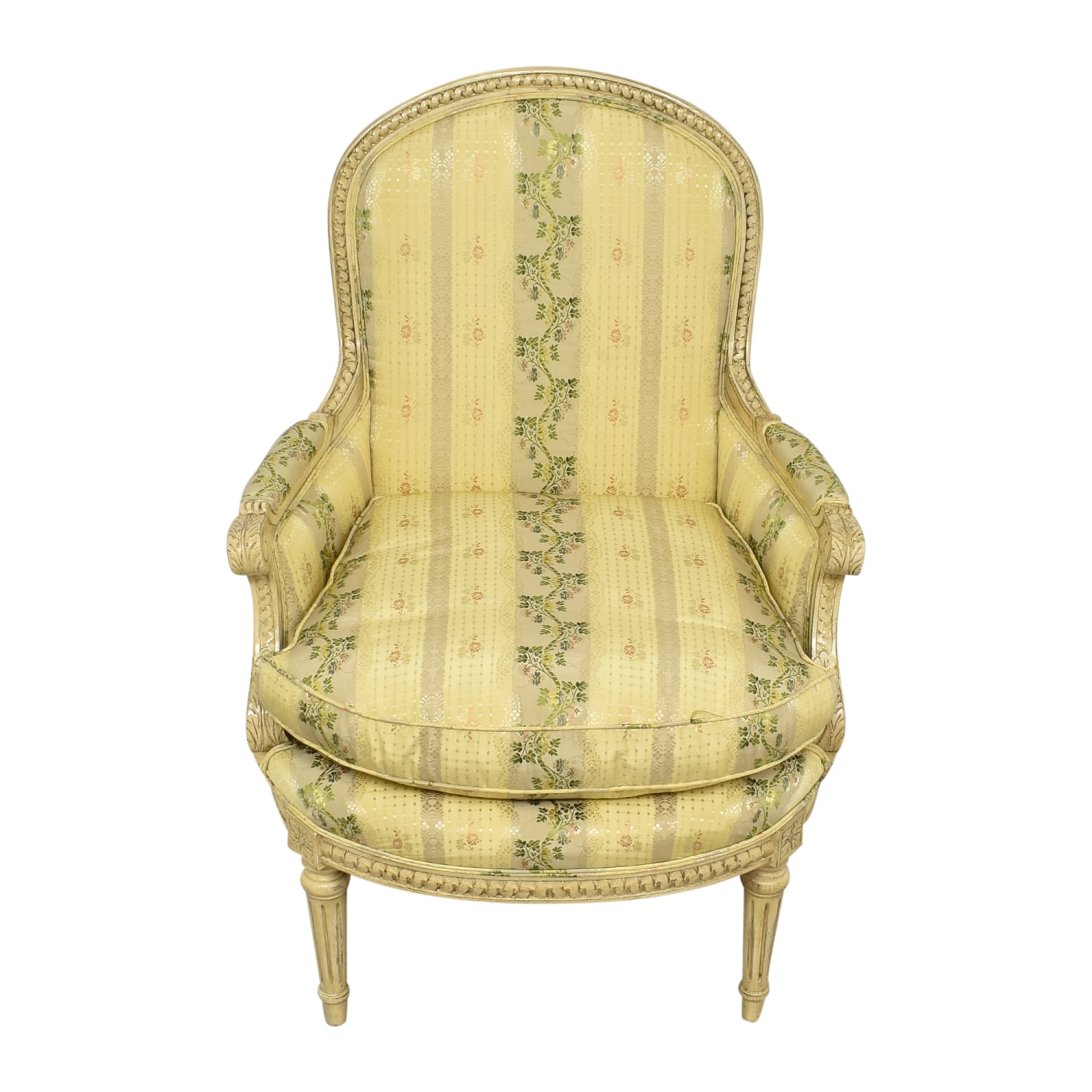 Louis Philippe-Style Floral Parlor Chair, 93% Off