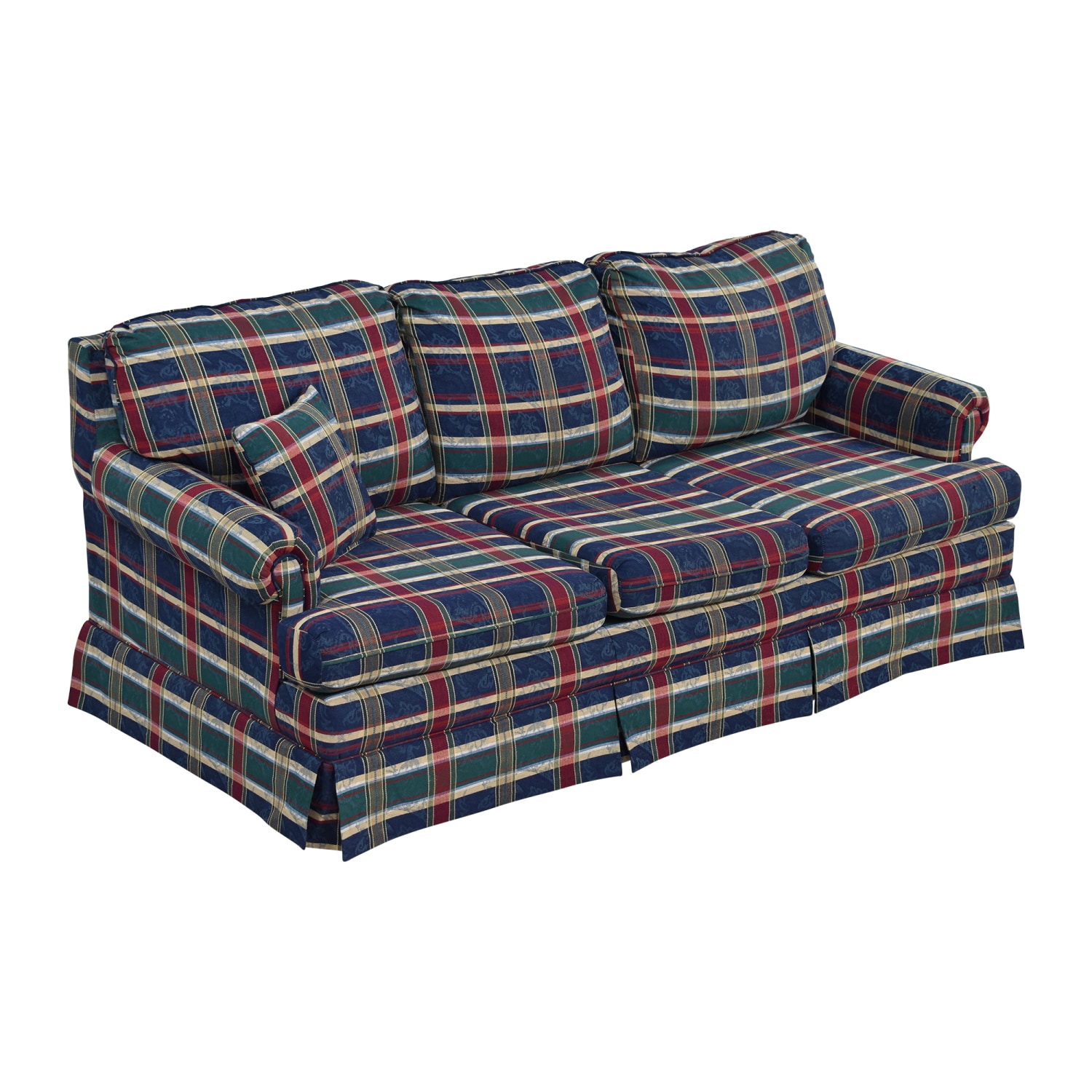 Green/Blue Plaid sofa - furniture - by owner - sale - craigslist