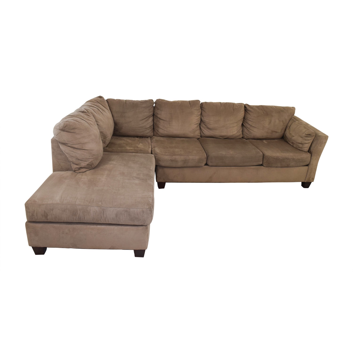 shop Bobs Furniture Brown Microfiber Sectional Bobs Furniture