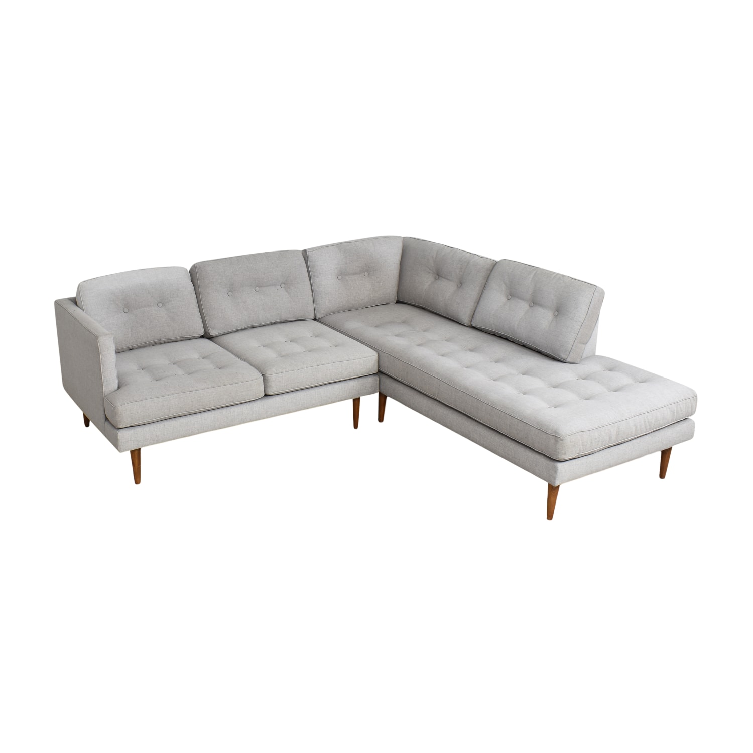 Mid Century Chaise Sectional Sofa