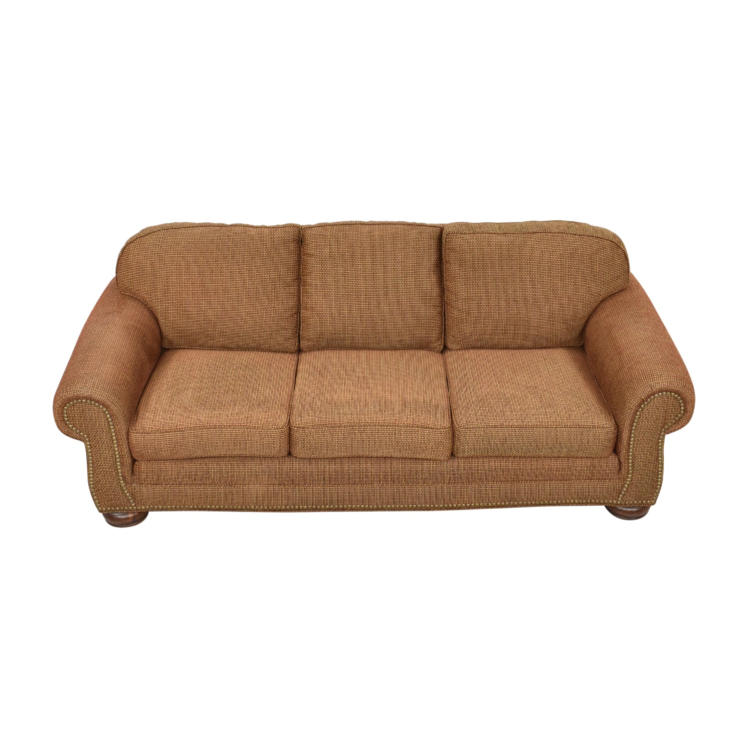 Upholstered Roll Arm Sofa With Nailhead