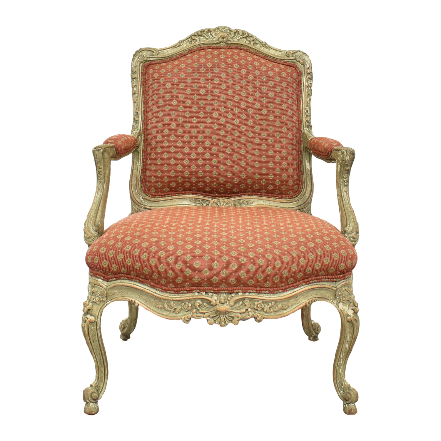 Louis XV Fauteuil Armchair, Brown