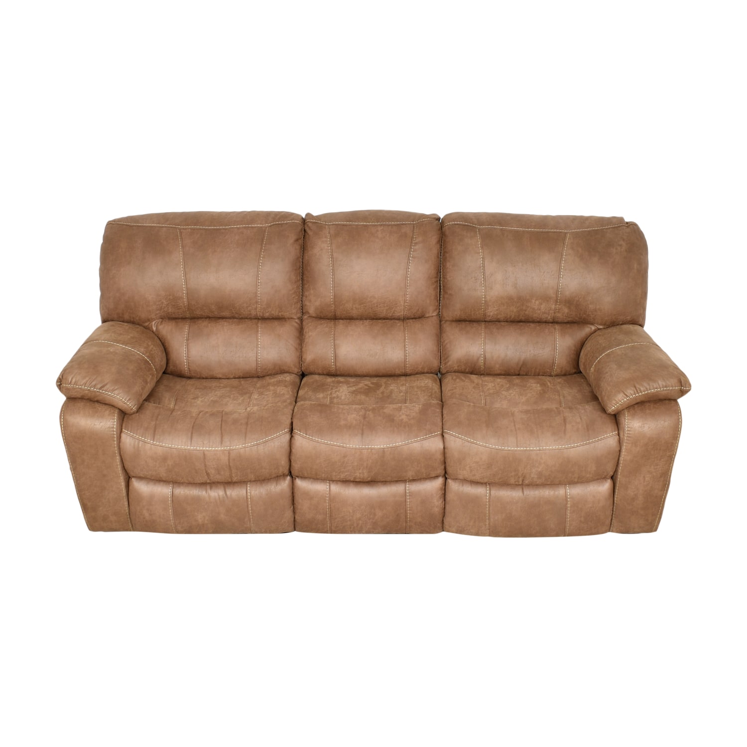 Cindy Crawford Alpen Ridge Silt Brown Microfiber Non-Power Reclining Sofa - Rooms  To Go