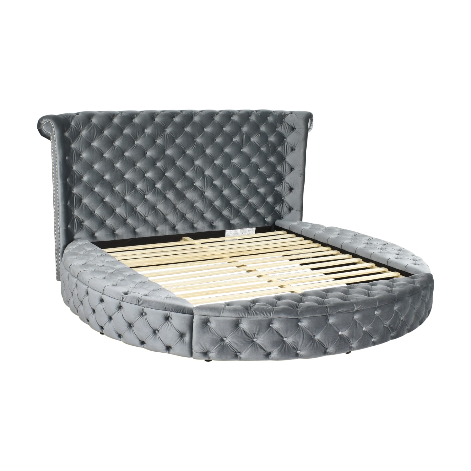 Furniture World Furniture World Modern Round King Storage Bed 