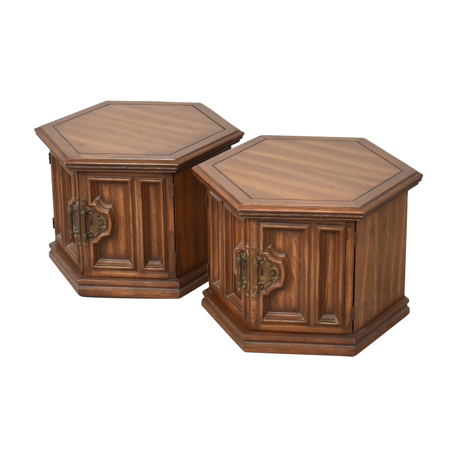 Excellent Solid Wood Hexagonal Storage End Table – Creative Bargains