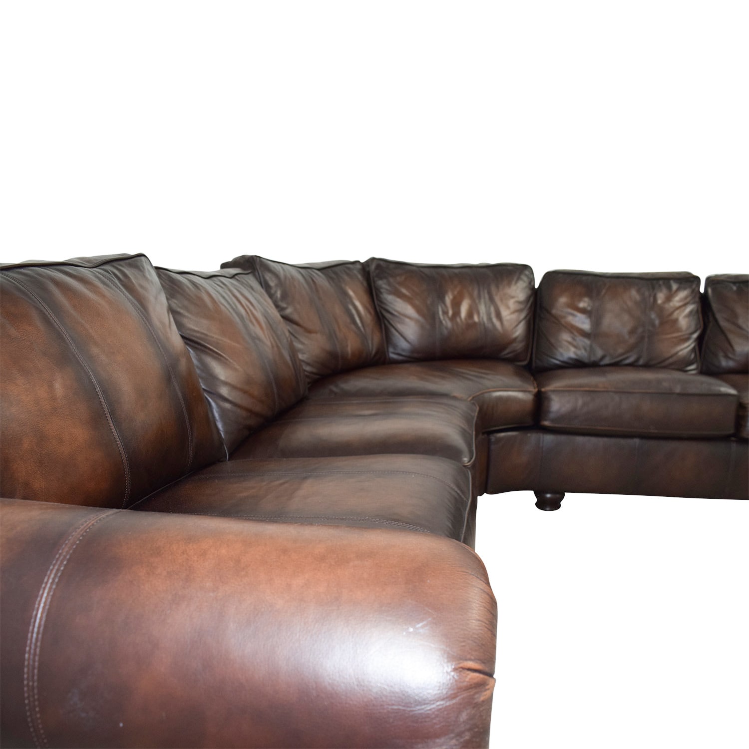 Raymour & Flanigan Brown Leather Sectional / Sectionals