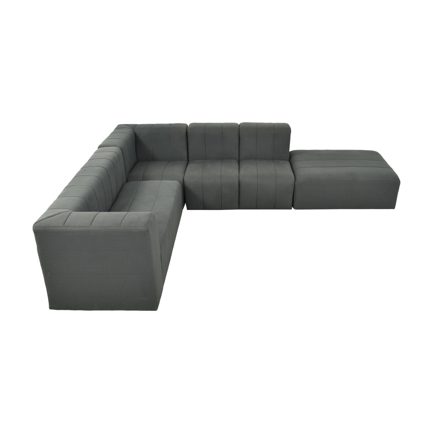 Modern Upholstered Modular Sectional And Ottoman Second Hand 