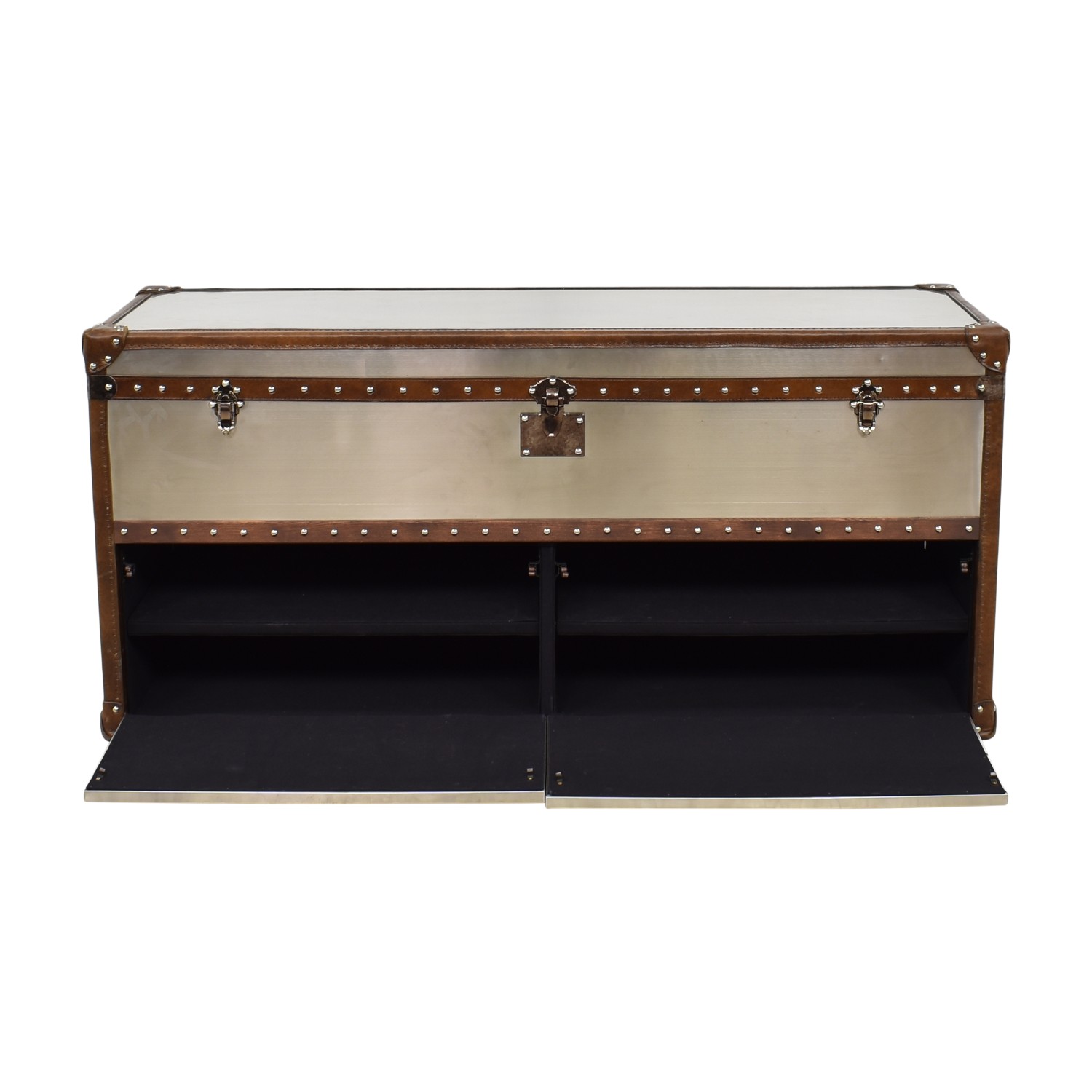 Mayfair Steamer Trunk Coffee Table - Brushed Steel