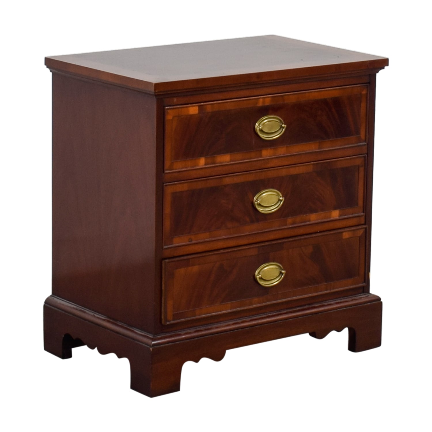 Hekman Hekman Wood Three-Drawer End Table Dark Cherry, Brown