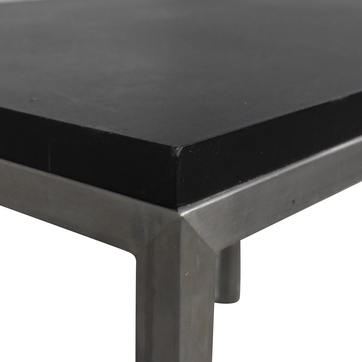 Room & Board | Modern Parsons Coffee Table w/ 1.5 Leg in Black | Marbled Black Ceramic Top