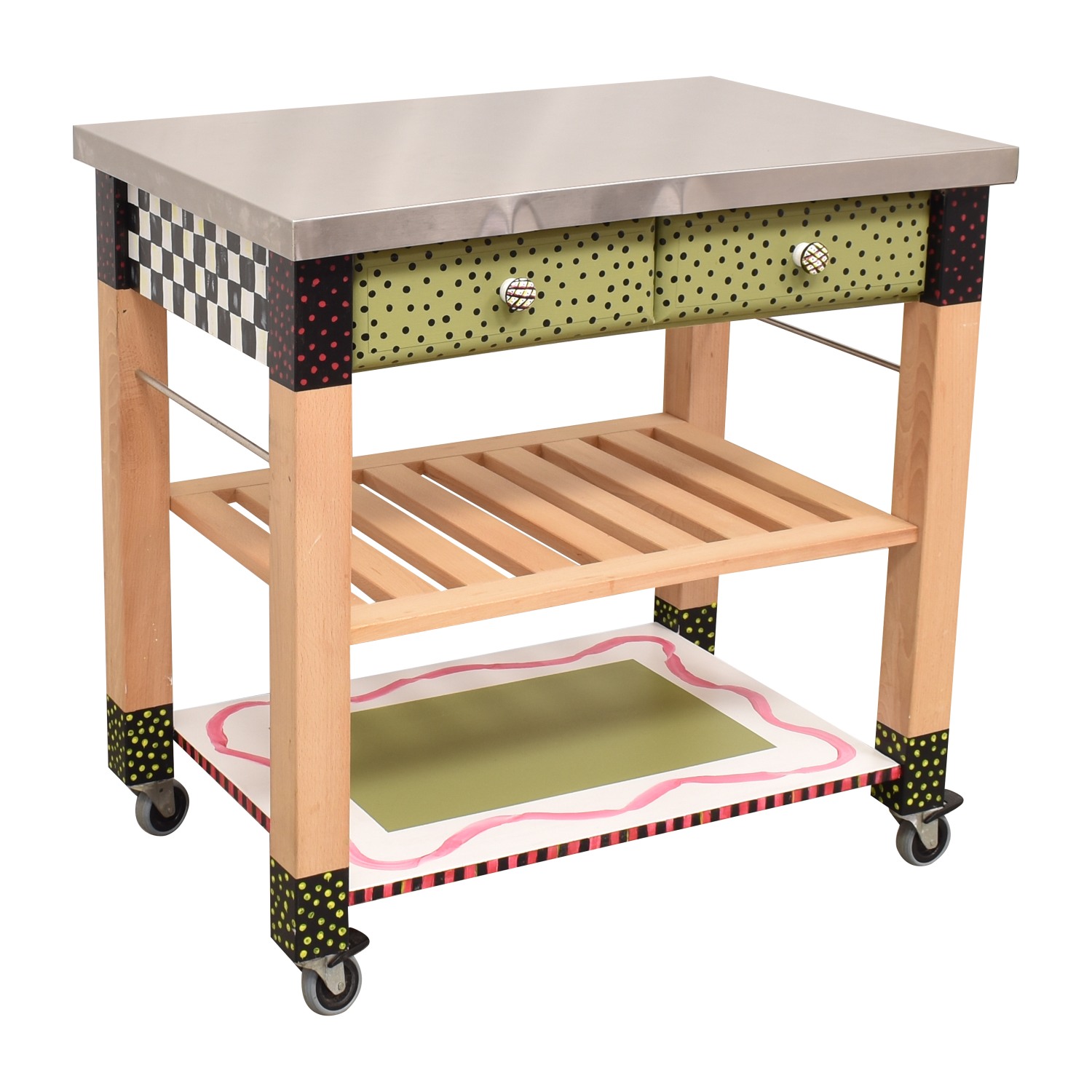 Patterned Mini Kitchen Island Second Hand 