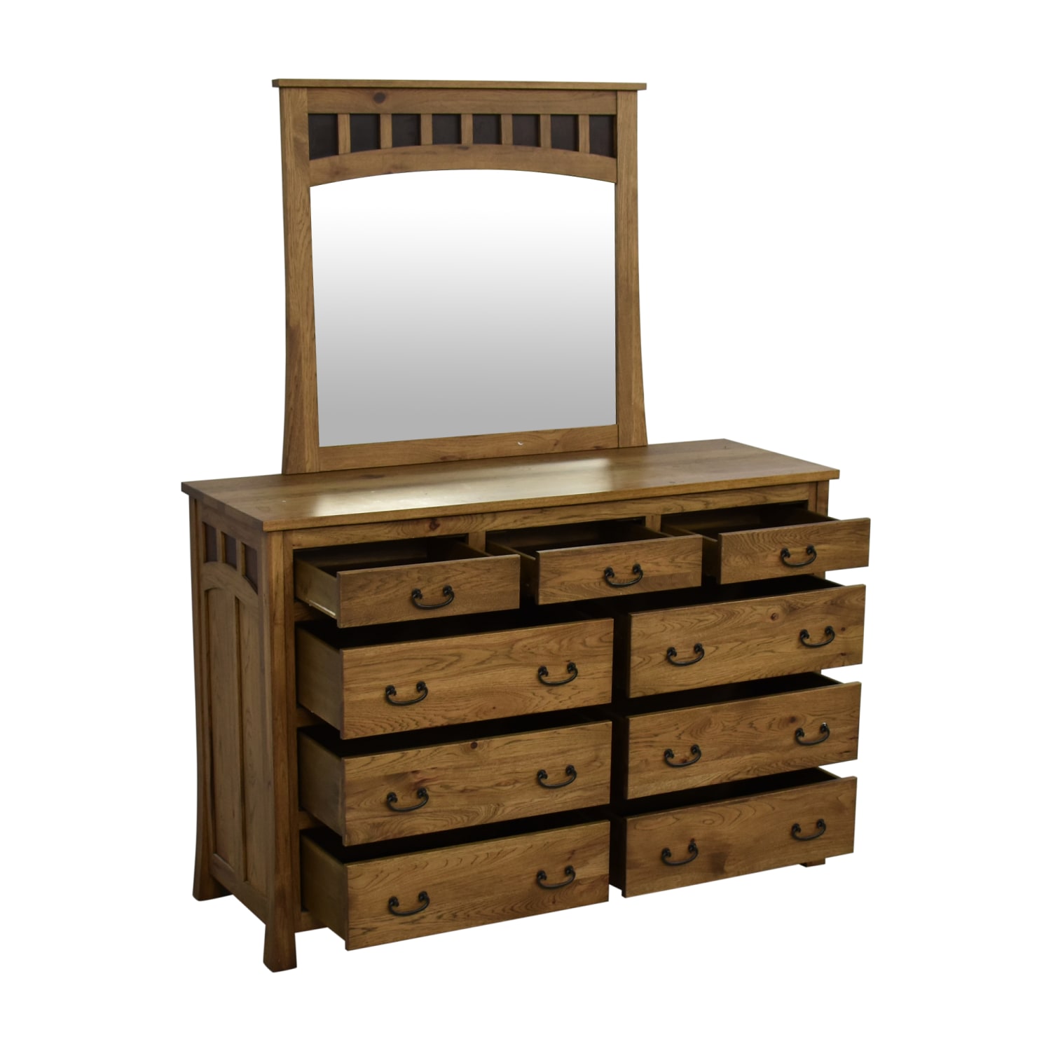 Used Mission Style Dresser With Mirror 