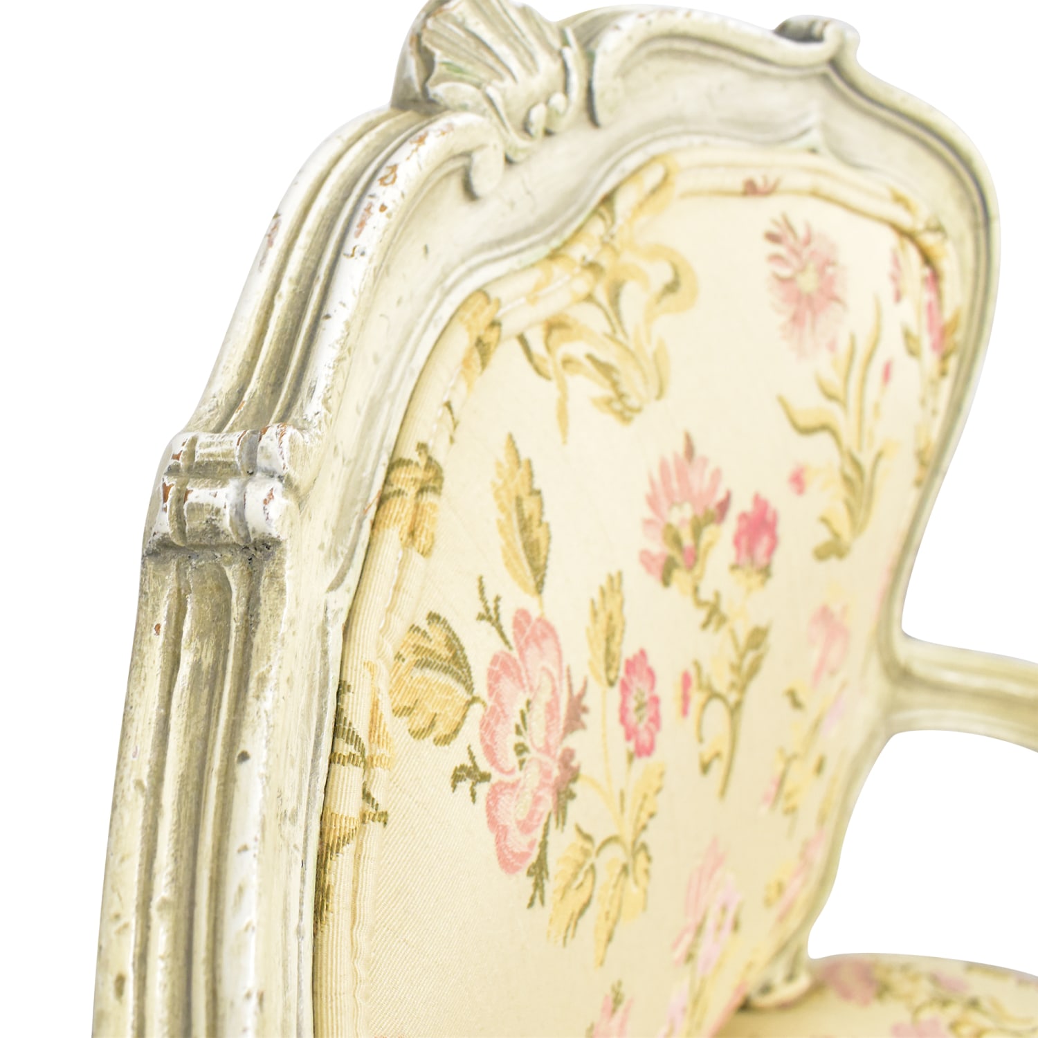 Louis XV Style Floral Accent Chair, 91% Off