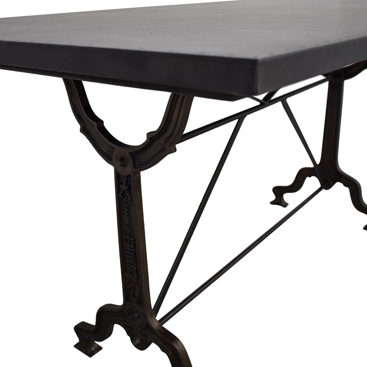 Second Hand Restoration Hardware Factory Zinc And Cast Iron Rectangular Dining Table 