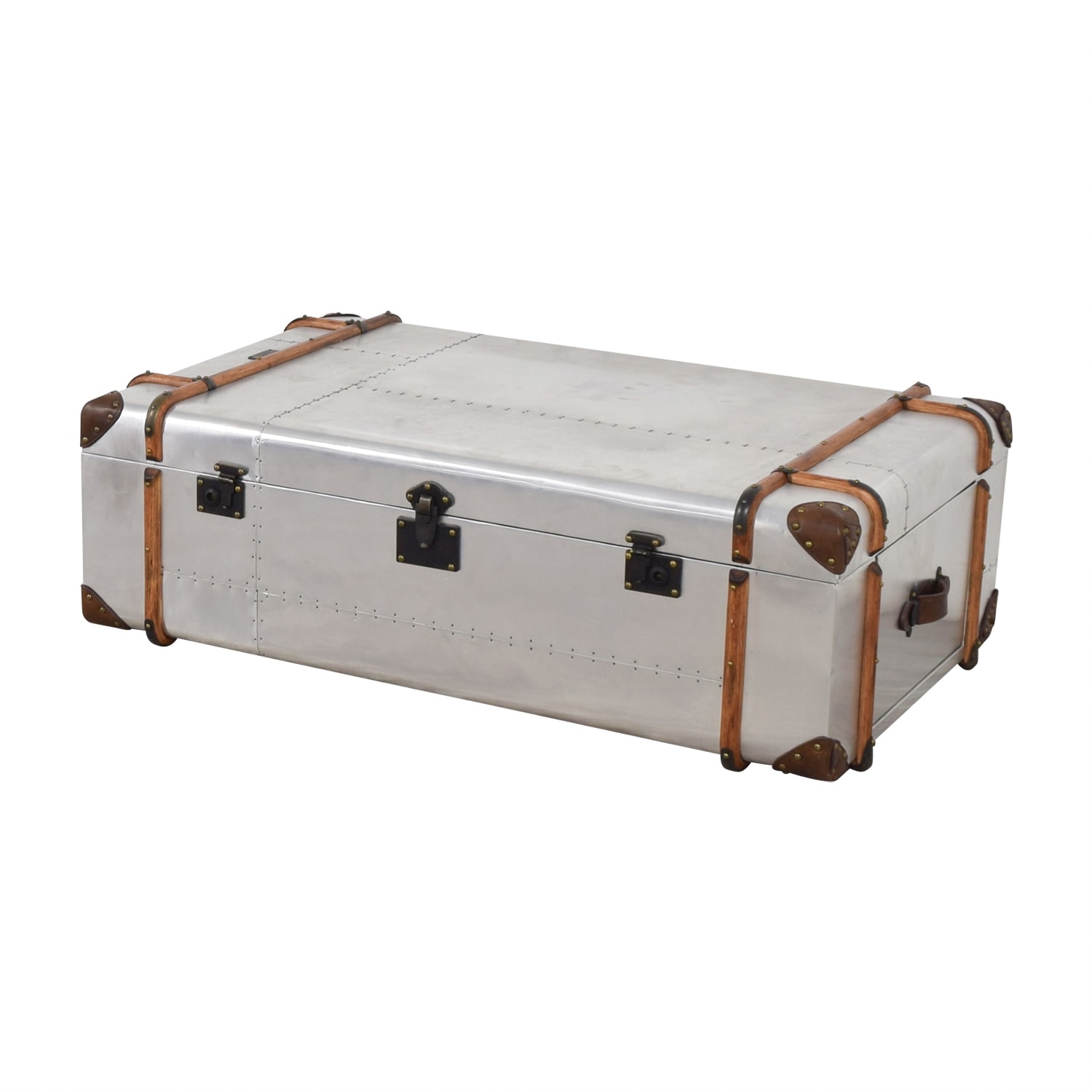 Restoration Hardware leather trunk coffee table