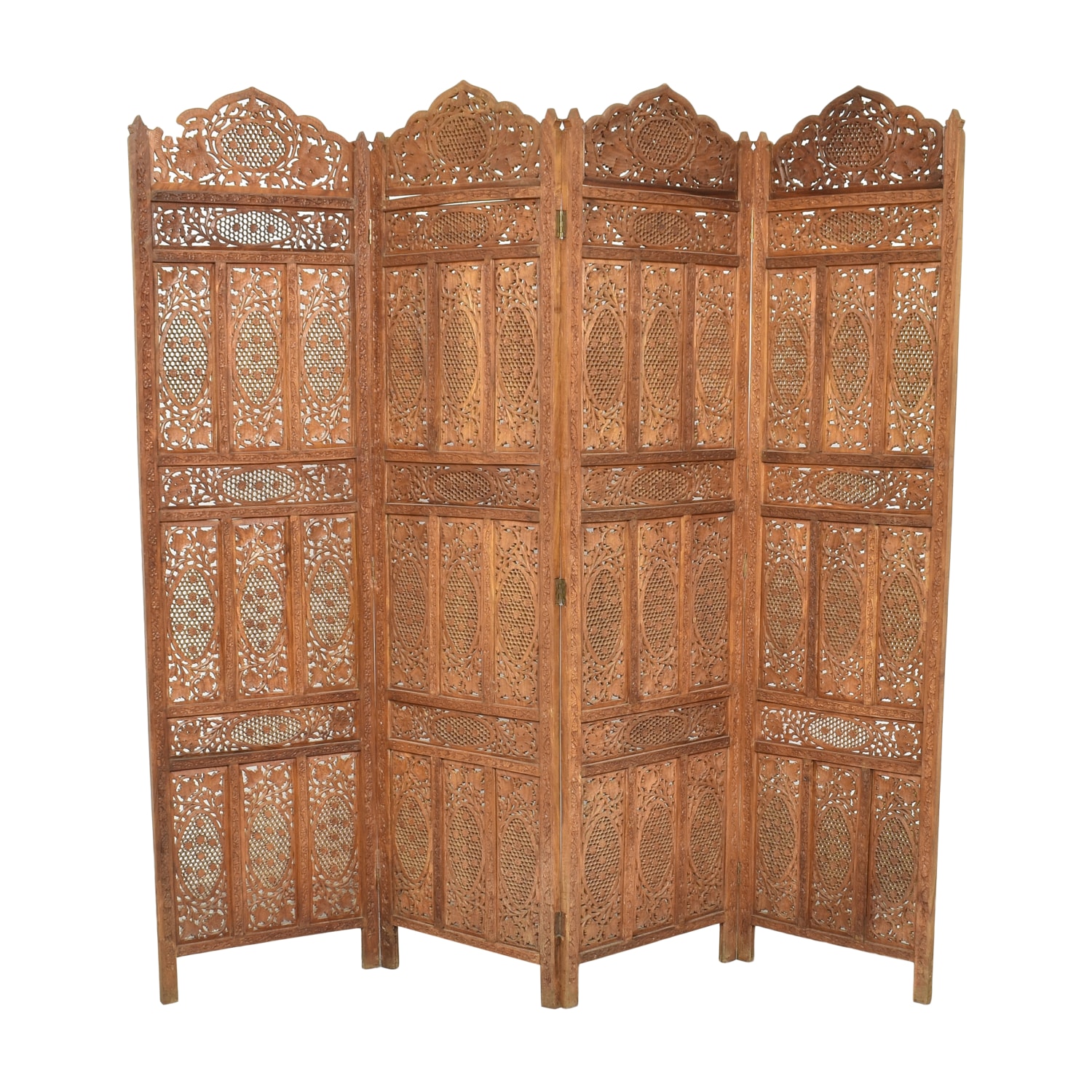 Decorative Four Panel Folding Screen 