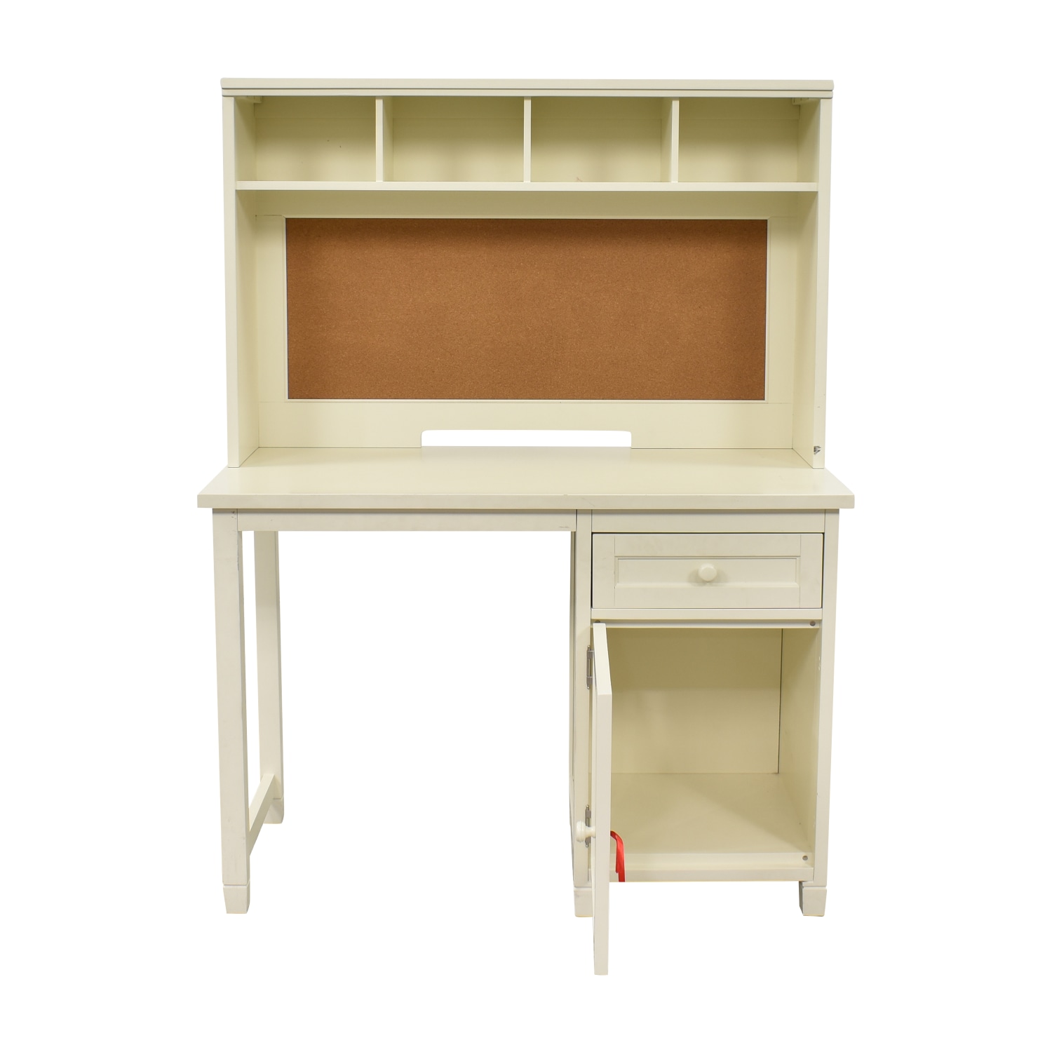 Beadboard Storage Desk Hutch