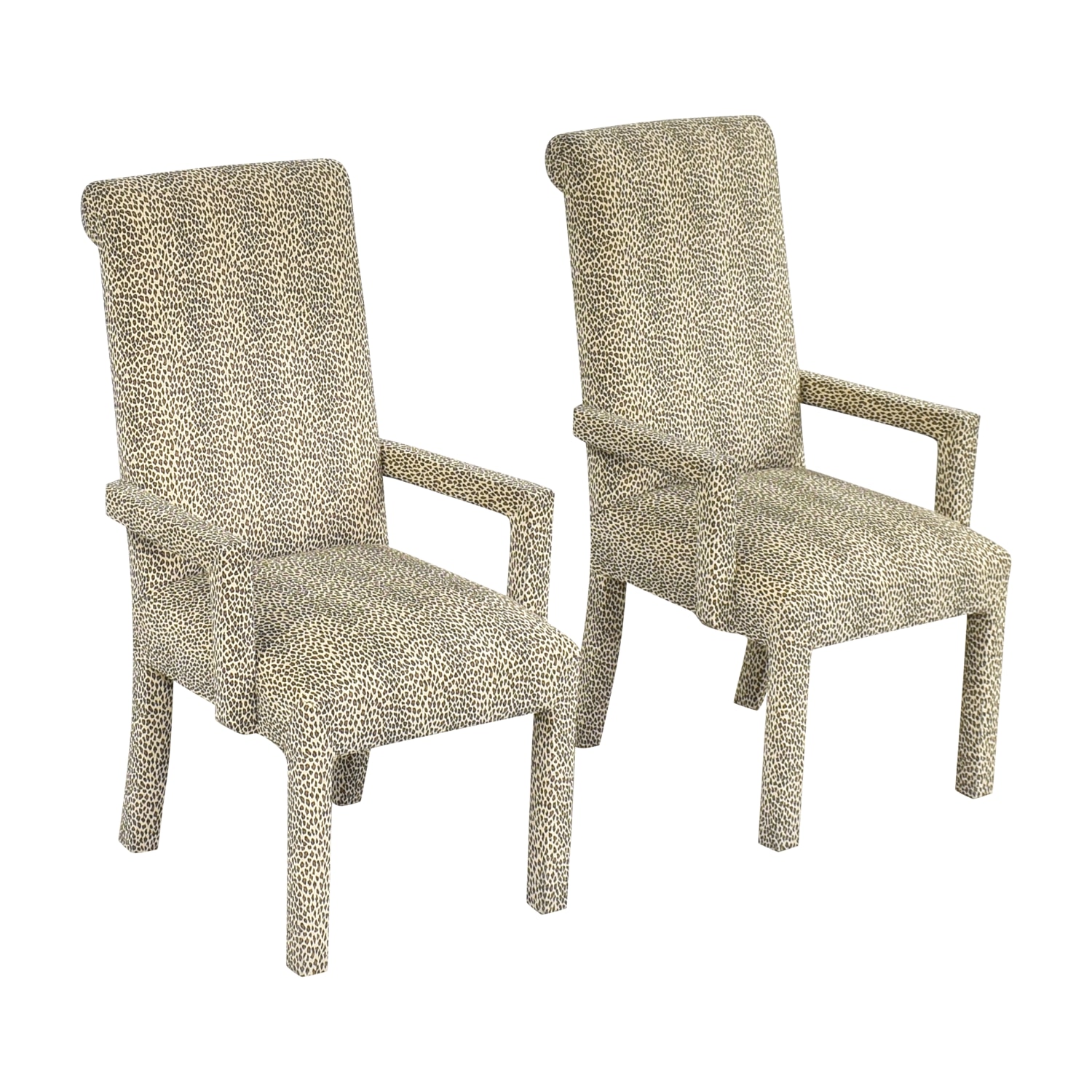 DFL by Gil  DFL by Gil Postmodern Leopard Dining Arm Chairs  pa