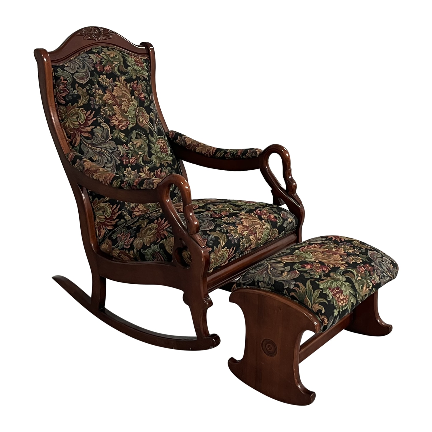 Vintage Rocking Chair and Ottoman | 49% Off | Kaiyo