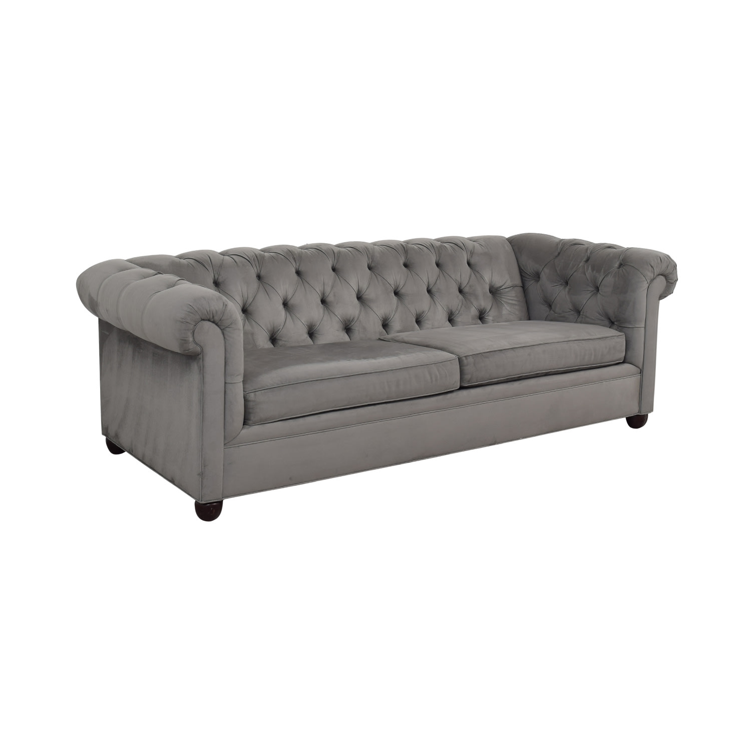 Pottery Barn Pottery Barn Grand Chesterfield Grey Tufted Two-Cushion Sofa for sale