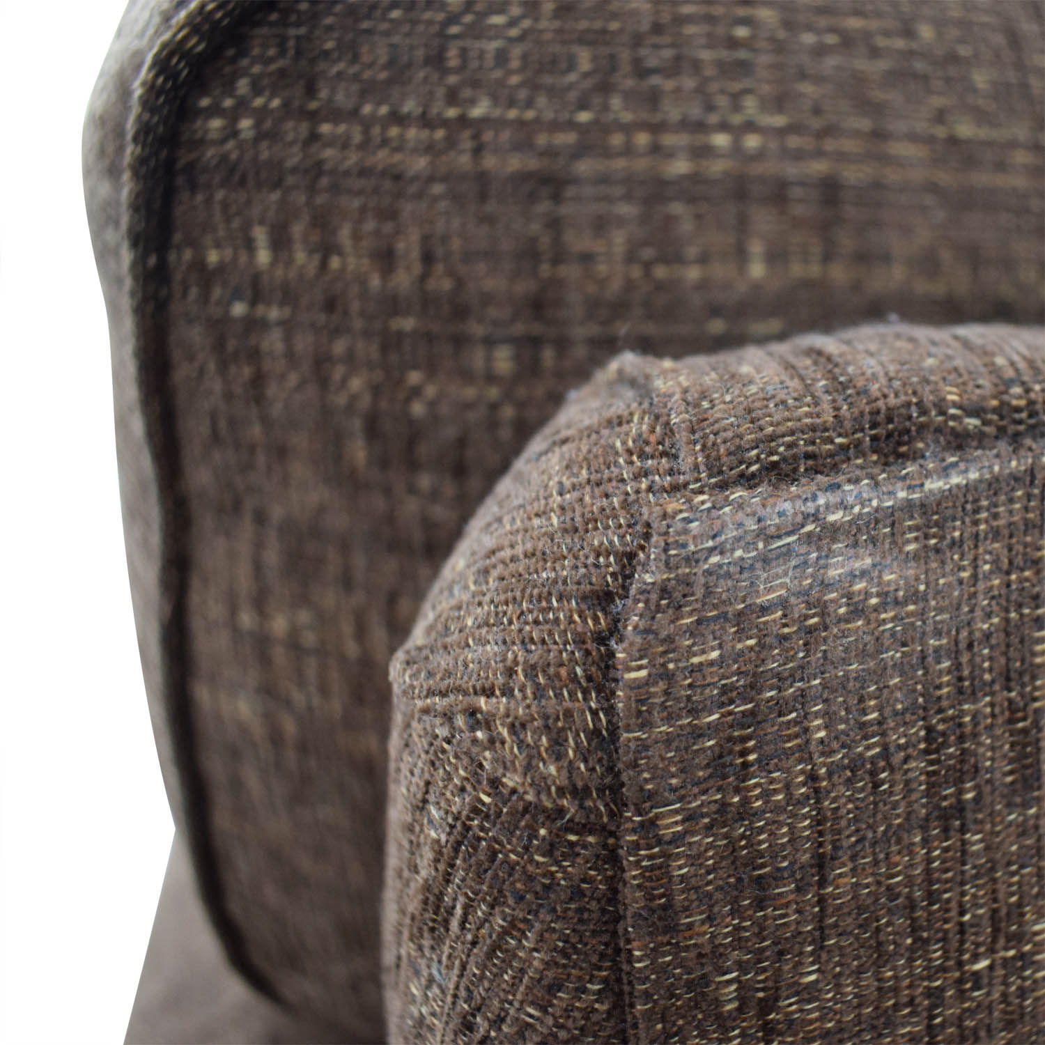 Bassett Bassett Brown Tweed Three-Cushion Sofa dimensions