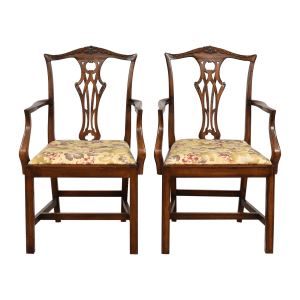  Vintage Chippendale Dining Arm Chairs  ct