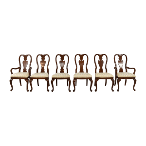 Bloomingdale's Bloomingdale's Striped Queen Anne Dining Chairs  ma