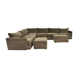 Crate & Barrel Lounge Corner Sectional with Ottomans / Sofas