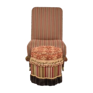 Domain Home Domain Home Striped Slipper Chair with Ottoman