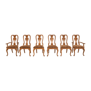 Woodbridge Furniture Hepplewhite Upholstered King Louis Back Arm Chairs, 68% Off