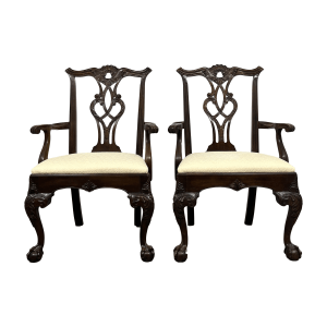 Henredon Furniture Henredon Furniture Rittenhouse Square Dining Arm Chairs  beige/tan