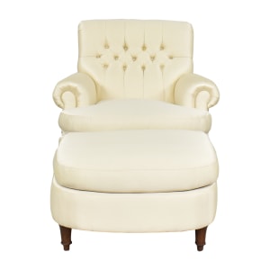 Ralph Lauren Home Tufted Back Club Chair and Ottoman  sale