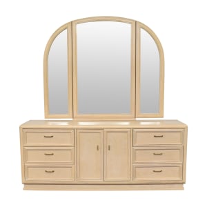 shop Thomasville Postmodern Dresser with Trifold Mirror Thomasville Dressers