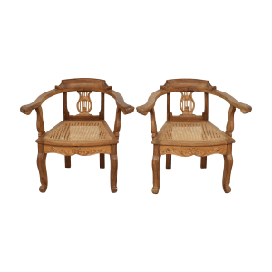  Vintage Carved Dining Armchairs  second hand