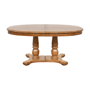  Colonial Style Double Pedestal Extendable Dining Table   brown