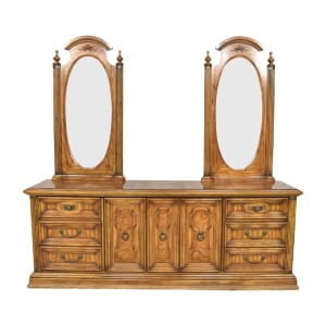 shop Vintage Triple Dresser and Double Mirror  Thomasville Dressers