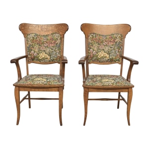 Vintage Upholstered Dining Armchairs / Dining Chairs