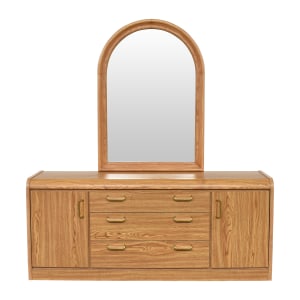 shop Palliser Mid Century Three Drawer Dresser with Mirror Palliser