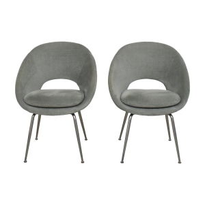 West Elm West Elm Orb Upholstered Dining Chairs on sale