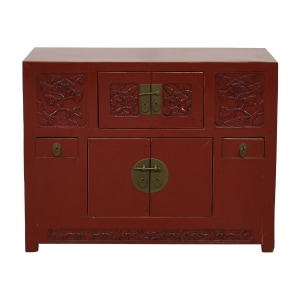  Vintage Chinoiserie Cabinet  red