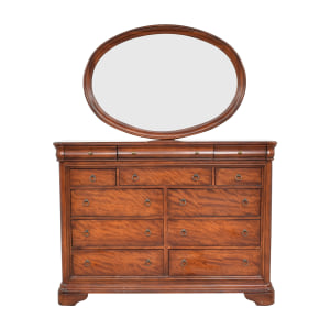 Traditional Dresser with Oval Mirror / Storage