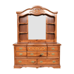  Traditional Eight Drawer Dresser with Mirror Hutch price