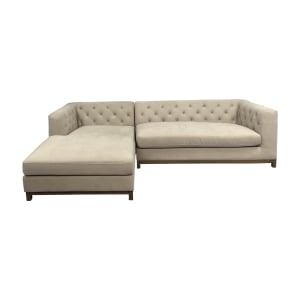 shop Pottery Barn Chesterfield Square Arm Two Piece Chaise Sectional Pottery Barn Sofas