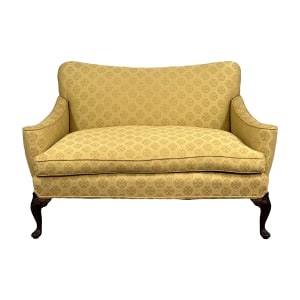 Century Furniture Vintage Upholstered Loveseat yellow