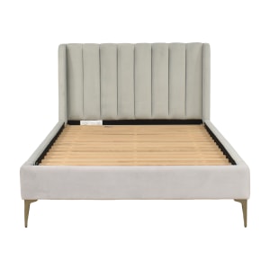 shop PBteen Avalon Channel Stitch Upholstered Full Bed PBteen Bed Frames