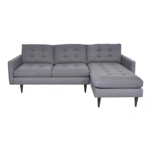 Crate & Barrel Crate & Barrel Petrie 2-Piece Right-Arm Chaise Midcentury Sectional Sofa coupon
